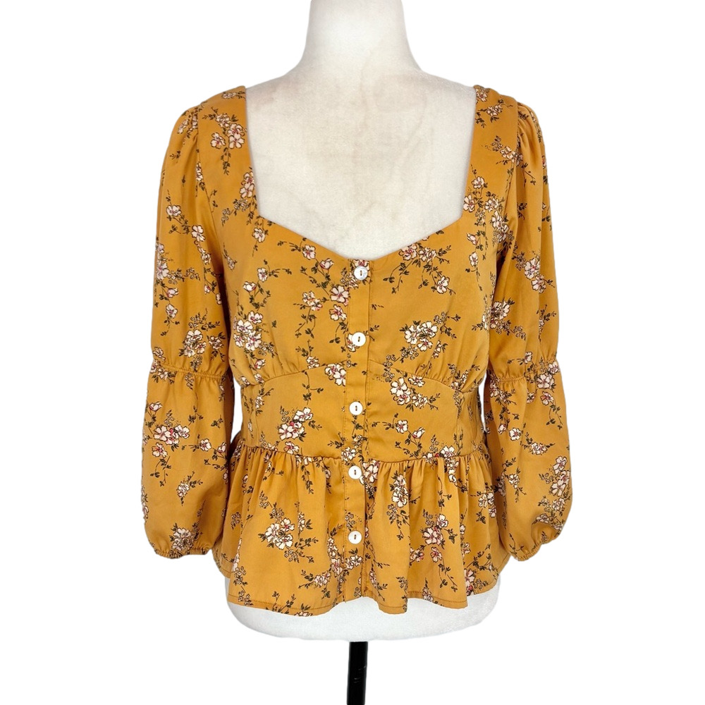 Saltwater Luxe floral smocked blouse